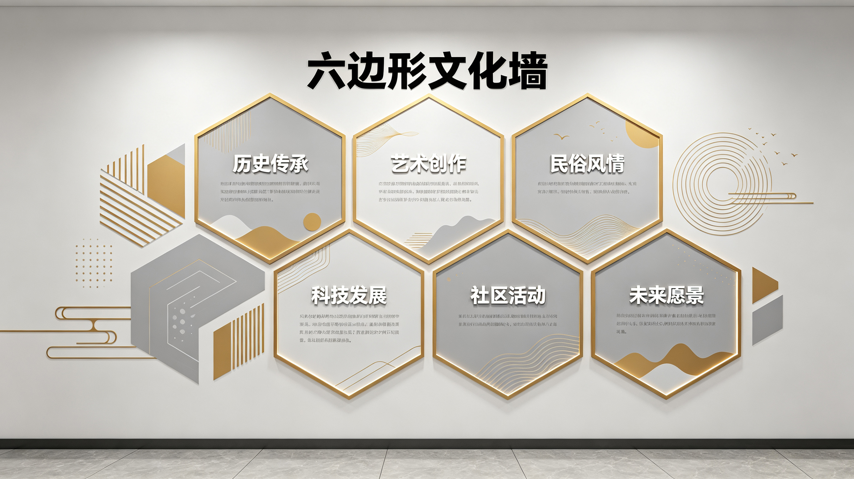 京山企业文化墙 | 六边形信息美学